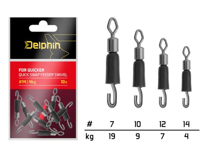 Delphin FDR Quicker Csavarodás mentes gyors forgókapocs / 10db - #7/19kg