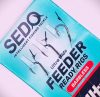 SEDO Ultra Wide Barbless Feeder – előkötött szakáll nélküli feeder horogelőke - 8-os horoggal, 0.10mm-es fonott damillal, 7mm-es csalitüskével (3db)