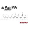 DECOY WORM25 KG HOOK WIDE #1/0 NS BLACK 8PCS/BAG