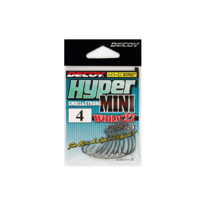 DECOY WORM27 HYPER MINI #2 NS BLACK 9PCS/BAG