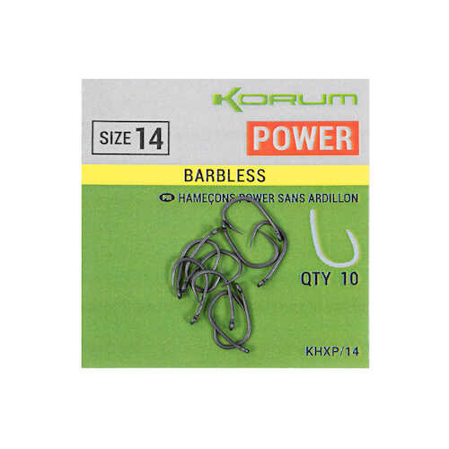 Korum Xpert Power Barbless Hooks - Size 8