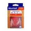 MUSTAD IN-LINE TRIPLE GRIP, RED TINSEL, 1 2DB/CSOMAG