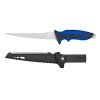 MUSTAD 7" 4116 STAINLESS STEEL FILLET KNIFE - POLISHED BLADE FINISH BLUE